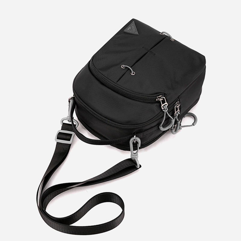Double Layer Nylon Small Womens Mens Crossbody Bag Waterproof Lightweight Purse