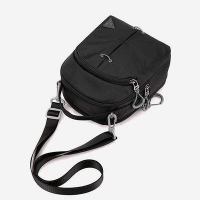 Double Layer Nylon Small Womens Mens Crossbody Bag Waterproof Lightweight Purse