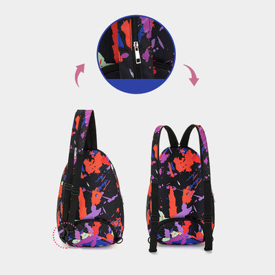 Racket Bag For Teenager Colorful Printing Waterproof Oxford Sports Bag