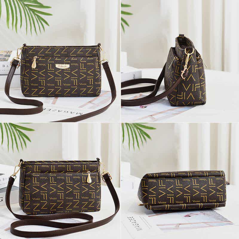 Women Crossbody PU Leather Classic Printing Handbag Satchel Shoulder Bag