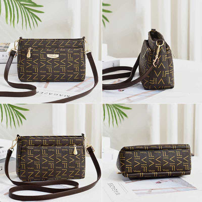 Women Crossbody PU Leather Classic Printing Handbag Satchel Shoulder Bag