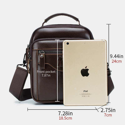 Multi-pocket Real Leather Small Messenger Bag Shoulder Purse Travel Carry Bag