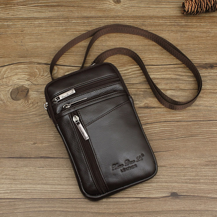 Messenger Bag For Men Mini Ultra Thin Leather Shoulder Bag