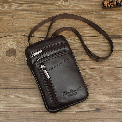 Messenger Bag For Men Mini Ultra Thin Leather Shoulder Bag