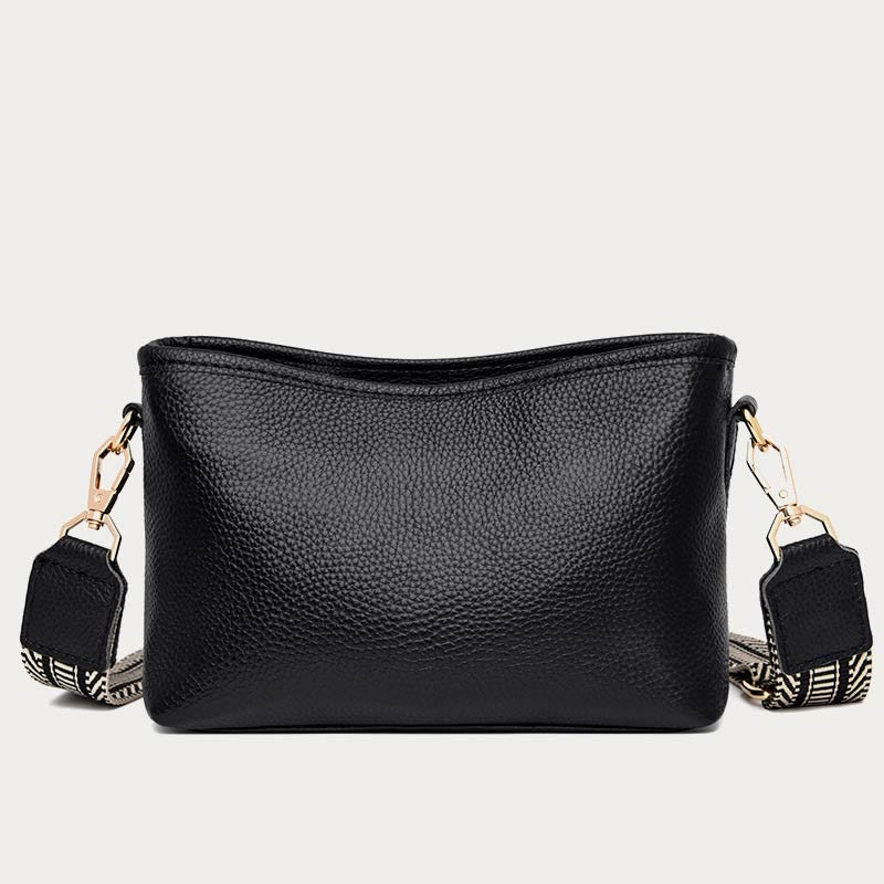 Crossbody Bag For Women Solid Color Lychee Pattern Leather Bag