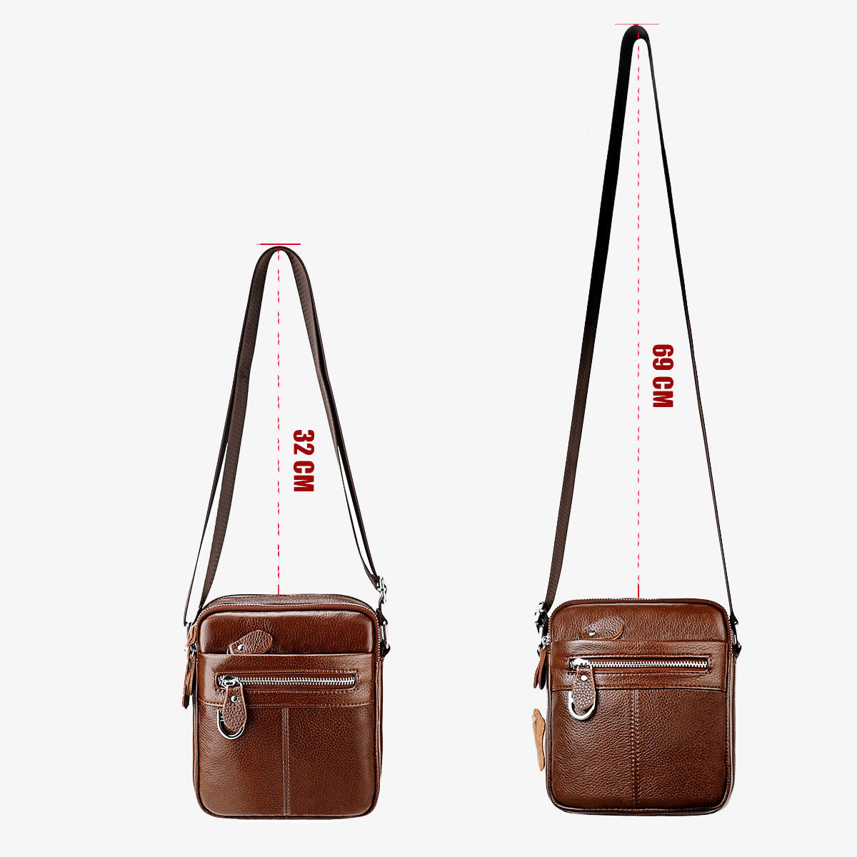 Crossbody Man Purse Minimalist Genuine Leather Single Shoulder Bag
