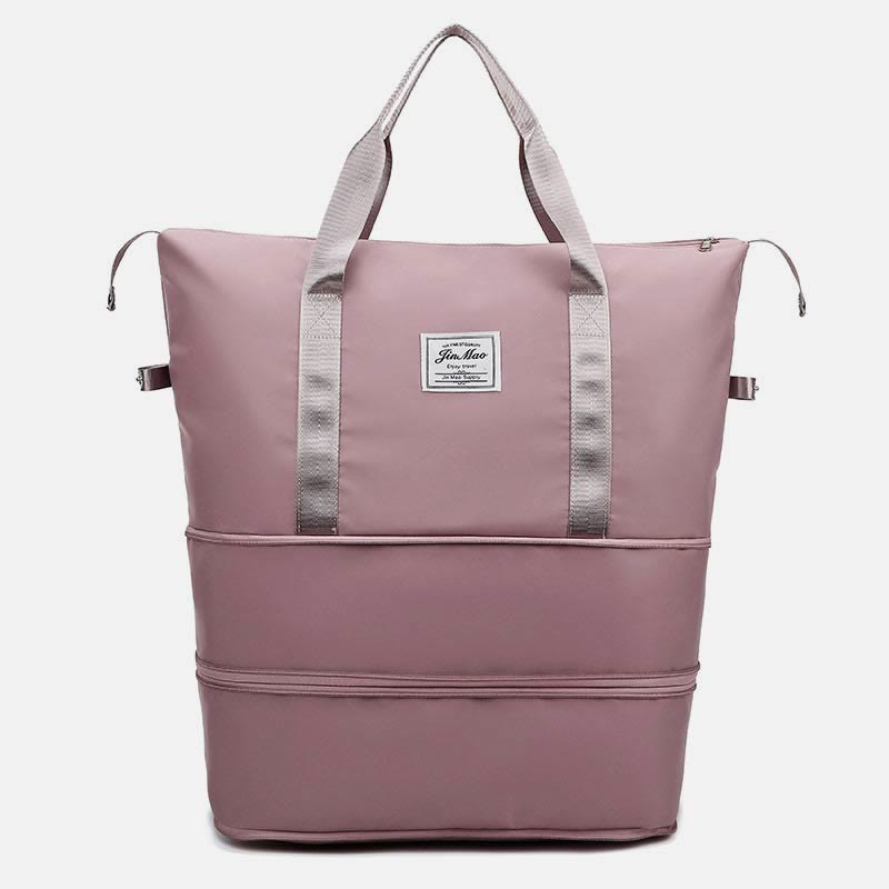 Women Double Expansion Travel Bag Large Lightweight Oxford Duffel Bag