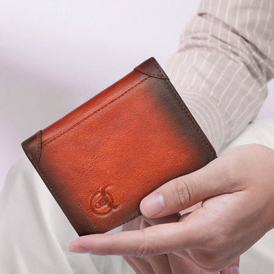 Wallet For Men Genuine Leather Vertical Multiple Slot Short Purse
