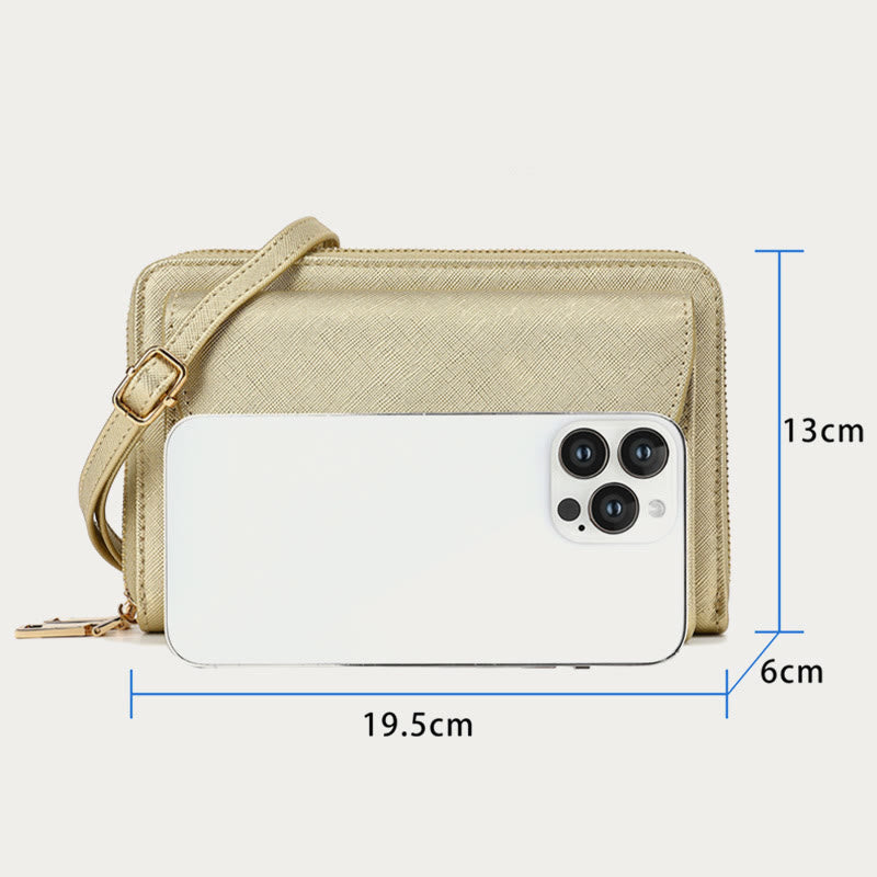 Vegan Leather RFID Blocking Phone Purse for Women Multi-Slot Crossbody Bag