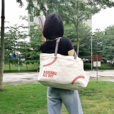 Large Embroidered Canvas Tote Multifunctional Travel Sports Bag Shoulder Bag