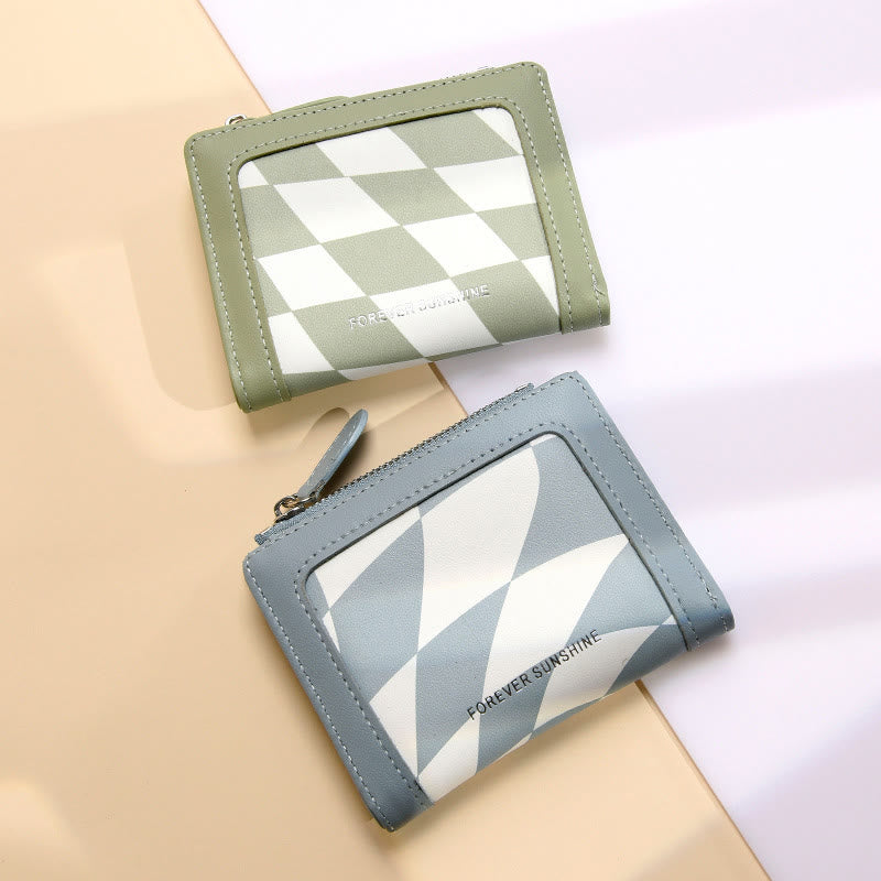 Wallet For Women Protable Light Color Short Leather Money Clip