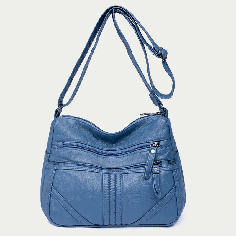 Vintage Large Capacity Shoulder Bag For Women Soft Leather Purse