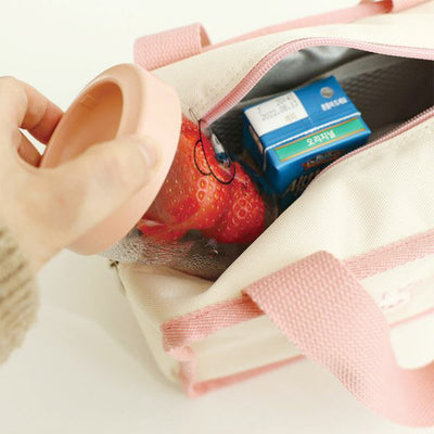 Cute Embroidery Lunch Bag Canvas Mommy Bag Baby Adult Portable Lunch Box