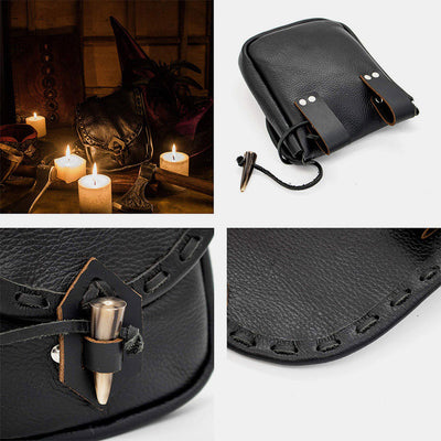 Renaissance Belt Pouch Holster EDC Leather Waist Bag Cosplay Coin Purse
