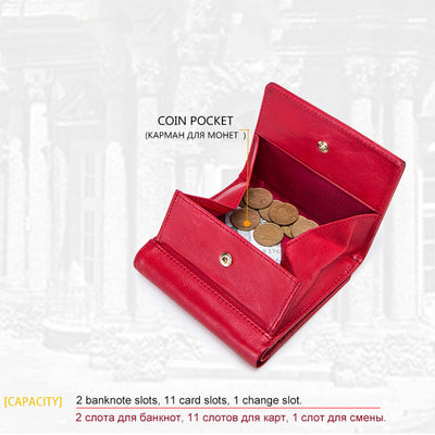 Multifunctional Genuine Leather Short Wallet