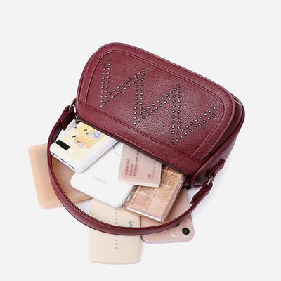Fashion Rehinestone Shoulder Bag for Women Leather Satchel Crossbody Bag