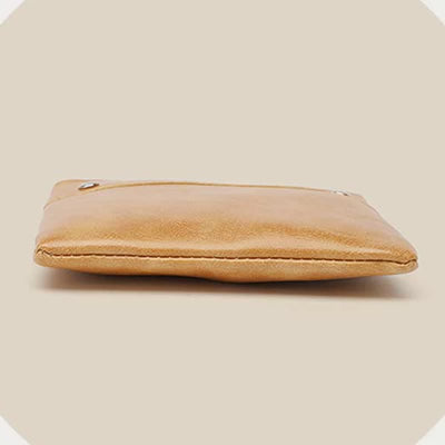Retro Leather Coin Pouch Change Holder for Women Mini Zipper Wallet