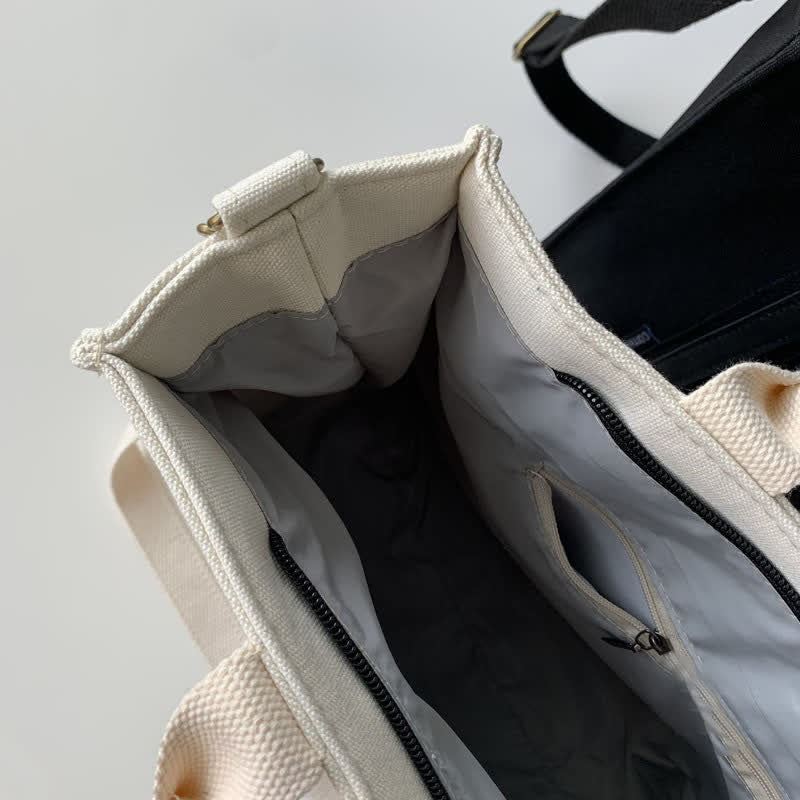 Laptop Tote Handbag Canvas Shoulder Bag Briefcase for Travel Office School