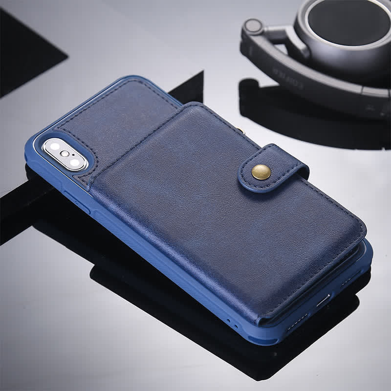 Multi-Slot Leather Wallet Case for iPhone Samsung