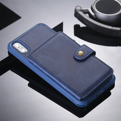 Multi-Slot Leather Wallet Case for iPhone Samsung