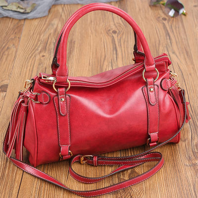 Top-Handle Satchel Handbag for Women Leather Tote Shoulder Bag with Crossbody Strap