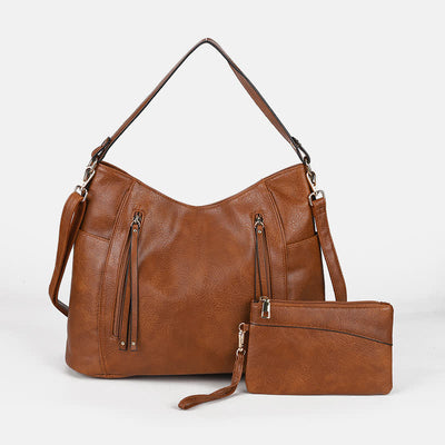 Tote Handbags Set Women Leather Hobo Shoulder Bag with Small Clutch