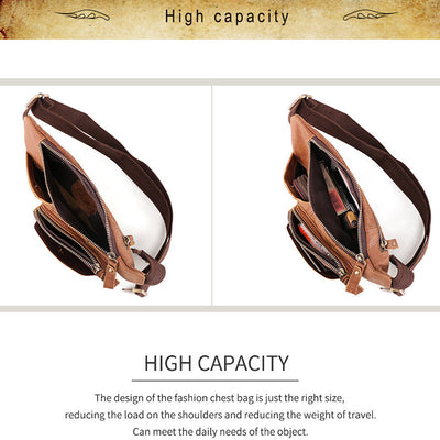 Genuine Leather Waist Bag for Men Bum Bag Waist Pouch