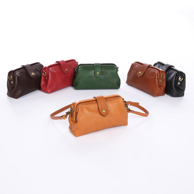 Retro Handmade Real Leather Phone Purse Handbags With Unique Opening