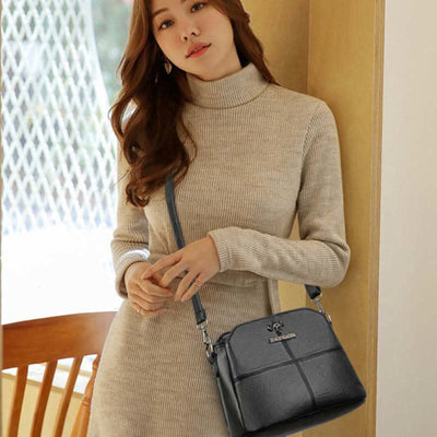 Multi-Compartment Small Casual Faux Leather Crossbody Bag Handbag