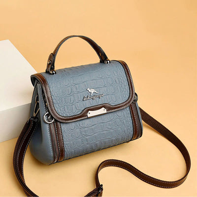 Crocodile Print Handbag For Women Roomy PU Leather Crossbody Bag
