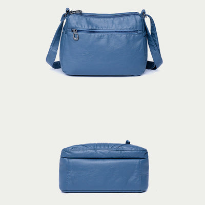 Vintage Large Capacity Shoulder Bag For Women Soft Leather Purse
