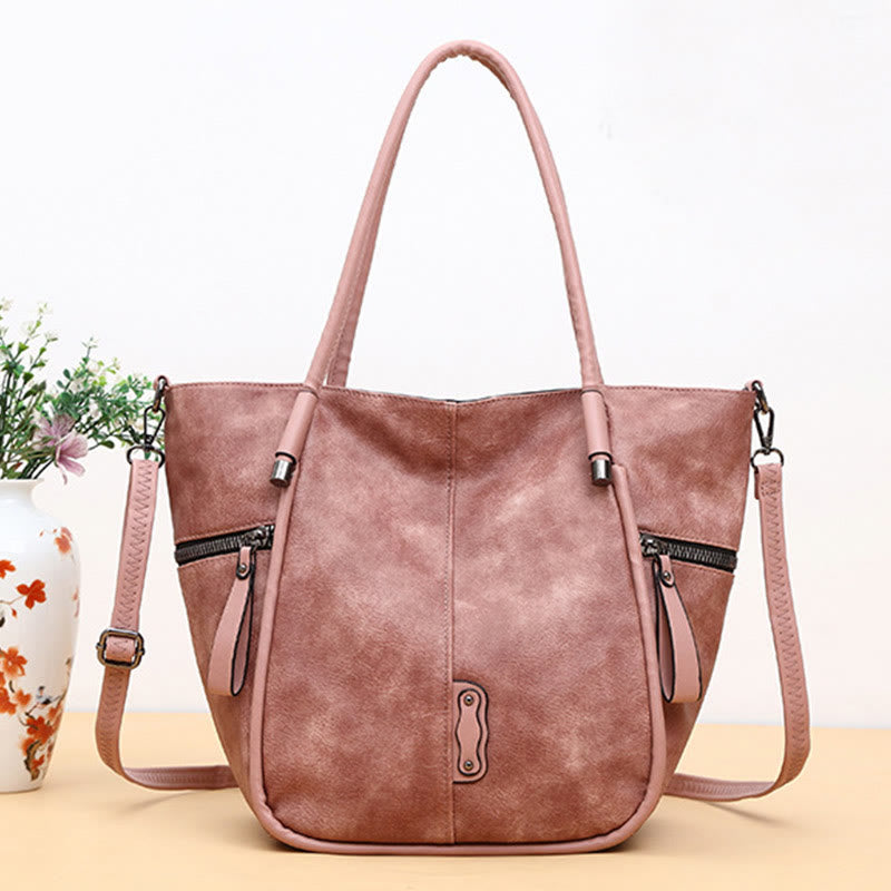 Tote Bag for Women Vintage Large Capacity PU Leather Handbag