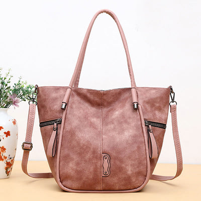 Tote Bag for Women Vintage Large Capacity PU Leather Handbag