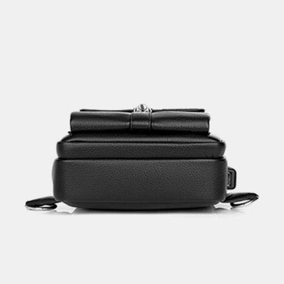 Men Leather Sling Bag Multipurpose Casual Bag Chest Bag Shoulder Bag