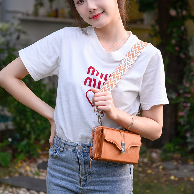 Crossbody Phone Bag Detachable Wide Strap Wallet For Women