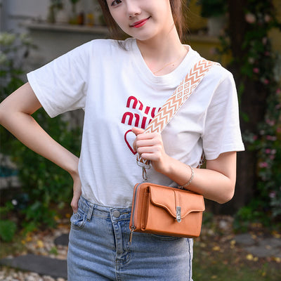Crossbody Phone Bag Detachable Wide Strap Wallet For Women