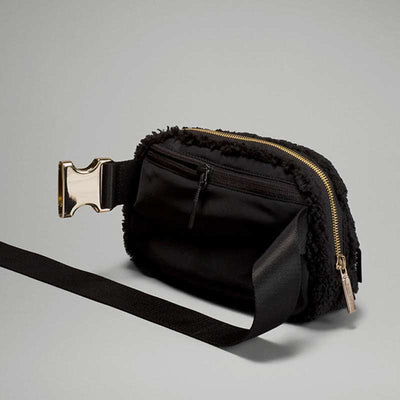 Lightweight Waist Bag for Women Men Soft Warm Plush Sling Bag