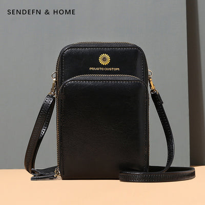 Sunflower Leather Phone Bag Multi-Slot Crossbody Mini Bag with Card Holder Coin Purses