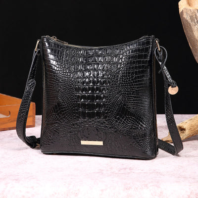 Crossbody Bag For Women Retro Crocodile Pattern Leather Dating Bag