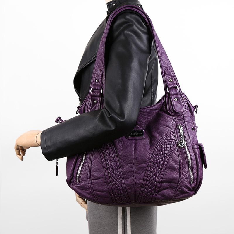 Women's Solid Color Hobo Bag