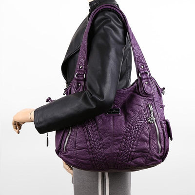 Women's Solid Color Hobo Bag