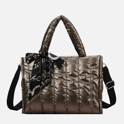 Down Handbag Large Capacity Detachable Strap Crossbody Tote For Winter