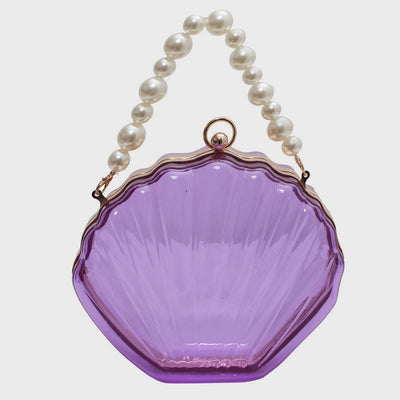 Crossbody Bag For Women Clip Pearl Chain Transparent Bag