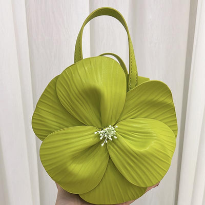 Petal Flower Handbag For Party Solid Color Evening Bag