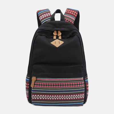 Backpack for Women Colorful Stripe Custom Canvas Student Sport Daypack