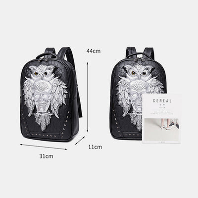 3D Animals Owl Laptop Backpack Designer Waterproof College School Bookbag