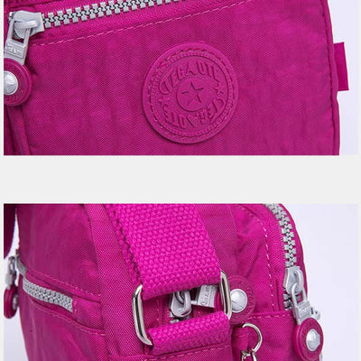 Lightweight Waterproof Small 3 Zip Crossbody Shoulder Bag