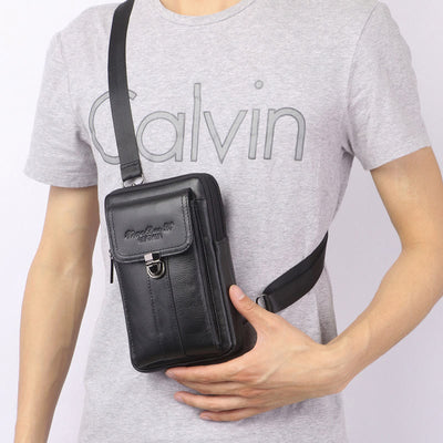 Small Messenger Bag For Men Business Genuine Leather Portable Bag