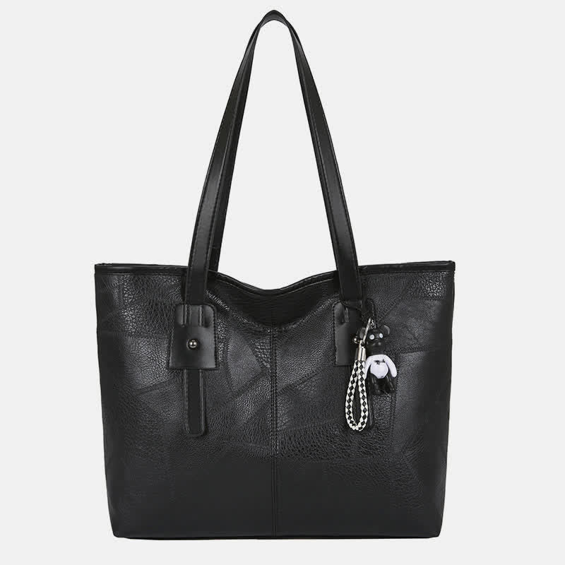 Women Soft Faux Leather Tote Shoulder Bag Large Capacity Handbag