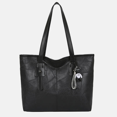 Women Soft Faux Leather Tote Shoulder Bag Large Capacity Handbag